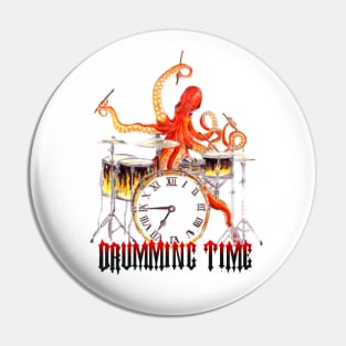 Octopus drumming Pin