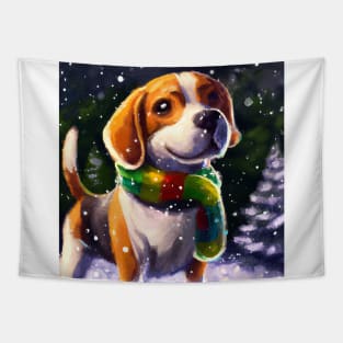 Cute Beagle Drawing Tapestry