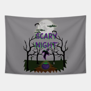 Halloween Scary Night Tapestry