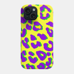 Leopard Print Purple Yellow Green Phone Case