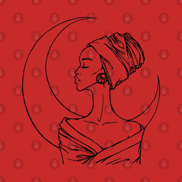 African Girl and Moon by OlgaMaletina