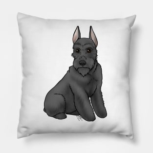 Dog - Miniature Schnauzer - Black Cropped Pillow