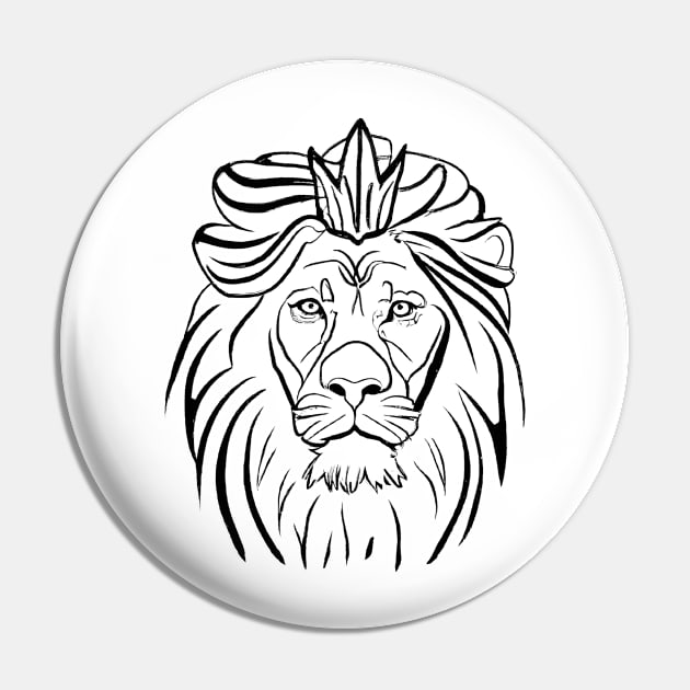 Lion Line Art Design Pin by Zenflow