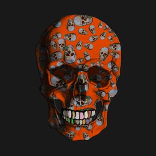 Happy Skull Random Pattern (Orange) T-Shirt