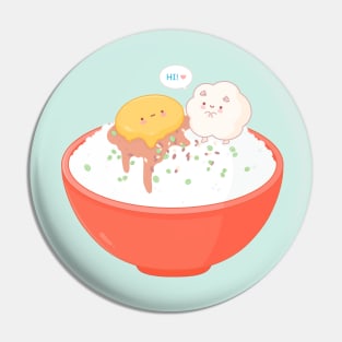 Tamago Kake Rice Bowl Pin