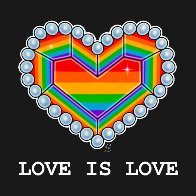 Love is Love gay pride rainbow heart by Helena Morpho 