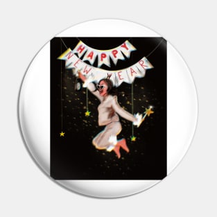 Happy New Year Party Girl Pin