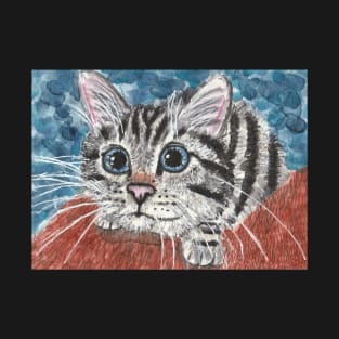 Cute Tabby cat watercolor painting T-Shirt