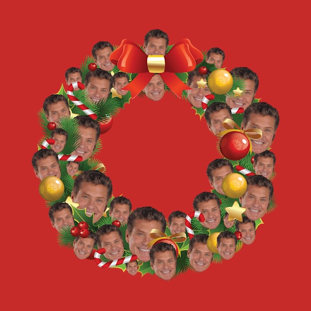 David Hasselhoff Multiface Christmas Wreath by Rebus28