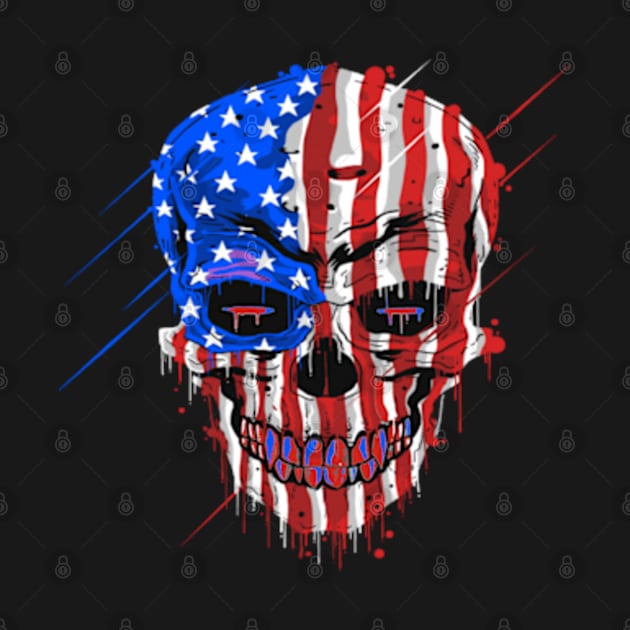 skull-head-with-usa-america-flag design by kedesign1