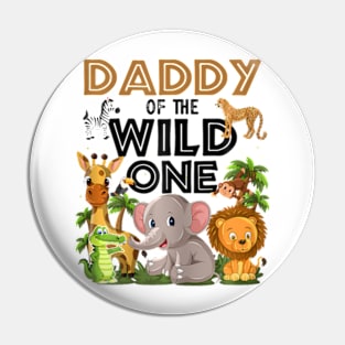 Dad of The Wild One Animal Safari 1st Birthday Theme Family Pin