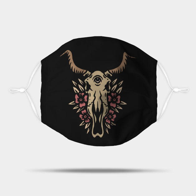bull skull tattoo - Tattoo - Mask | TeePublic bull skull tattoo - Tattoo - Mask | TeePublic