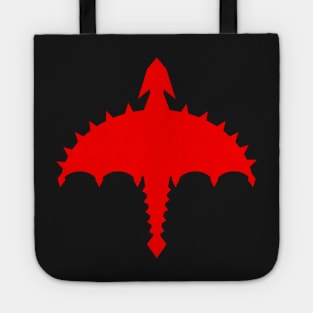 Red Abstract Digital Cyber Heavy Metal Dragon Design Tote