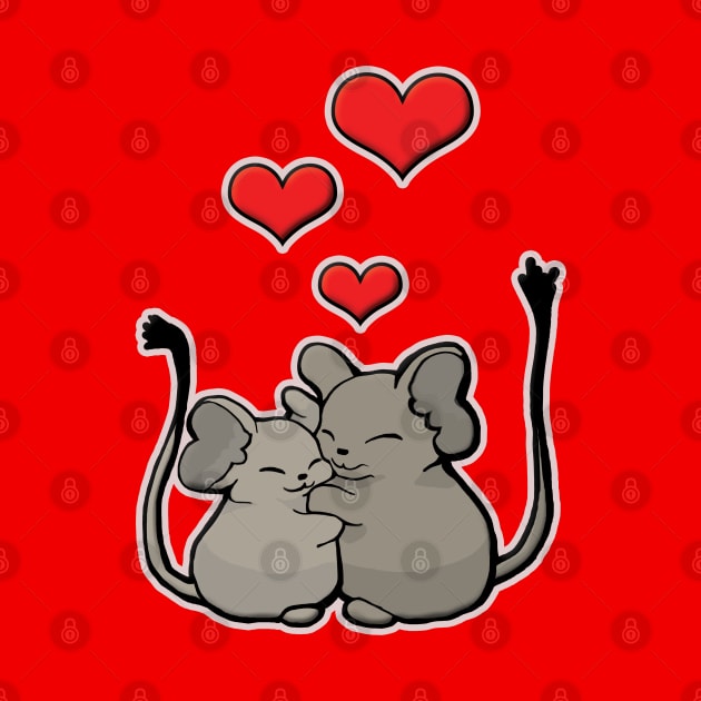 Degus Hug Hearts by Mystical_Illusion