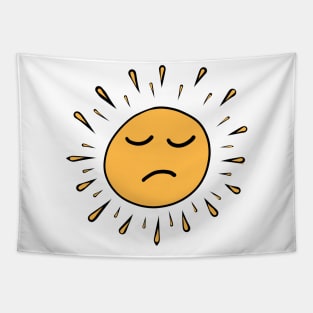 Sad Sun Feeling Hand Drawing Tapestry