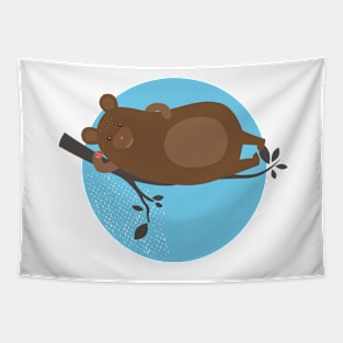 LAZY BEAR ON A BRANCH Tapestry