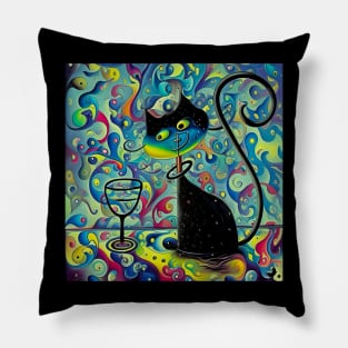 Surreal Curious Cat Pillow