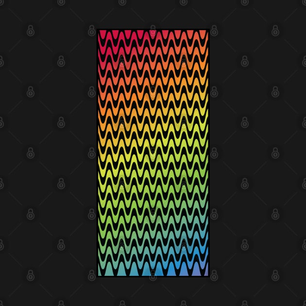 Diagonal Psychedelic Rainbow Pattern by Deias Designs