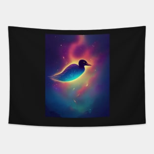 Duck swimming in space Tapestry