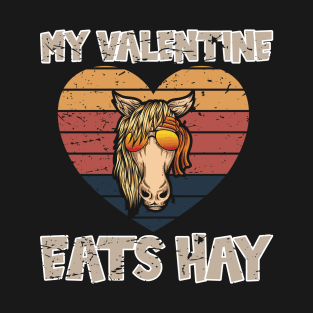 Anti Valentines Day My Valentine Eats Hay T-Shirt