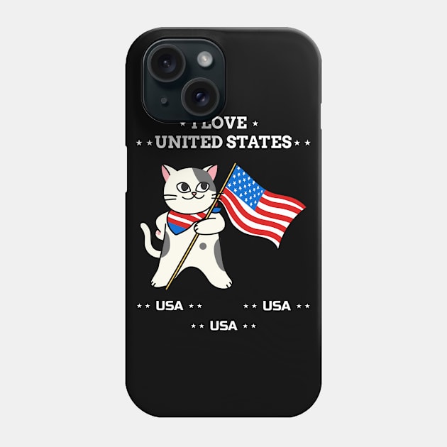 I Love United States Phone Case by MONMON-75