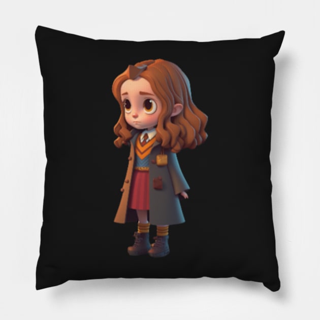 Cool School Girl Sticker Pillow by MoGaballah