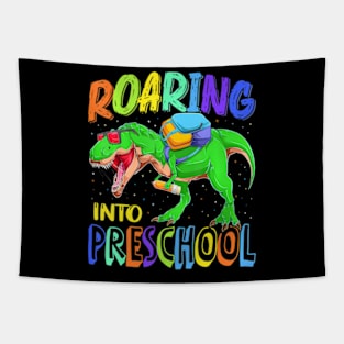 Roaring Into Preschool Dinosaur T Rex Back To School Boys Tapestry