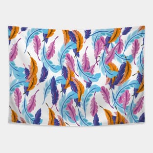 Multicoloured Feathers Tapestry