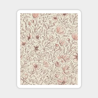 Floral Pattern Hand Drawn Sketch: Sketchbook Botanical Charm Magnet