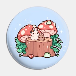 Mushroom Forest Bunnies Pin