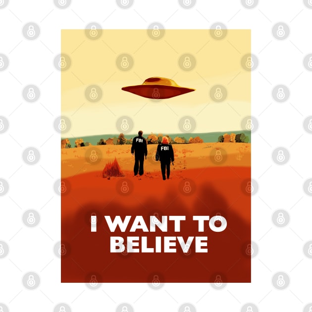 The X Files I want to believe poster FBI by Mimie20