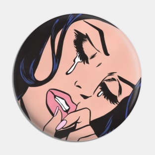 Sad Comic Girl Pin