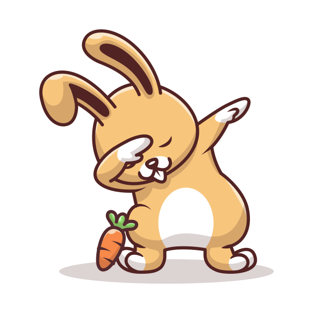 Cute Rabbit Dabbing Pose With Carrot by Catalyst Labs