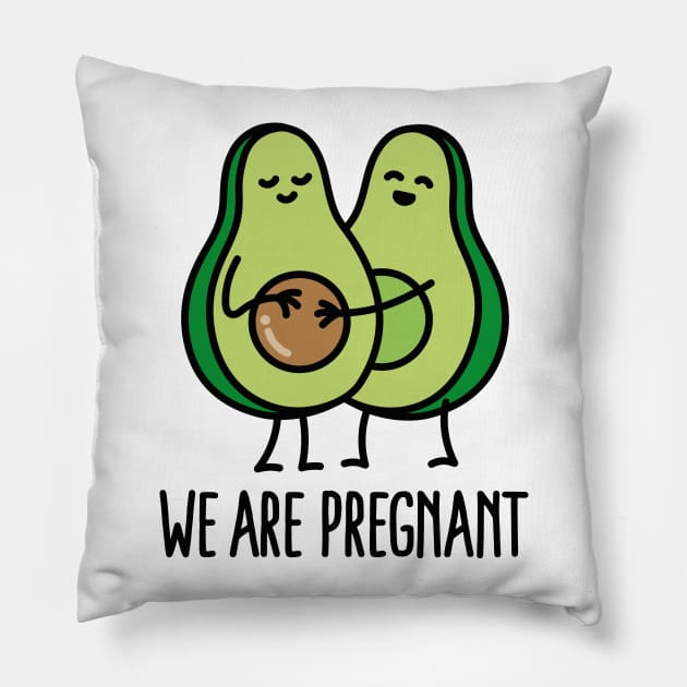 We are pregnant - Avocado Pillow by LaundryFactory