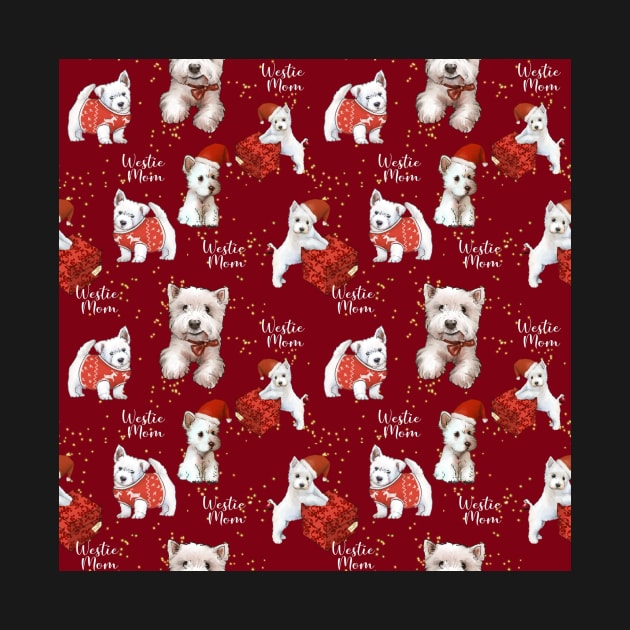 Christmas westies red pattern by ArtInPi