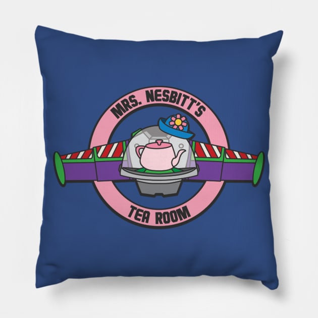 Mrs Nesbit Tea Room Pillow by DeepDiveThreads