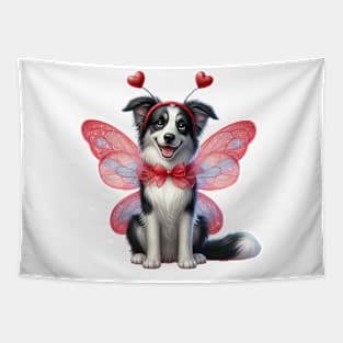 Valentine Fairy Border Collie Dog Tapestry