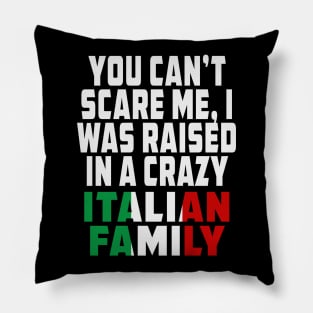 You Cant Scare Me I Was Raised In A Crazy Italian Family Pillow