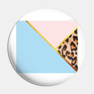 Abstract leopard print, color blocking blue Pin