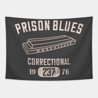 Prison Blues Harmonica distressed Tapestry