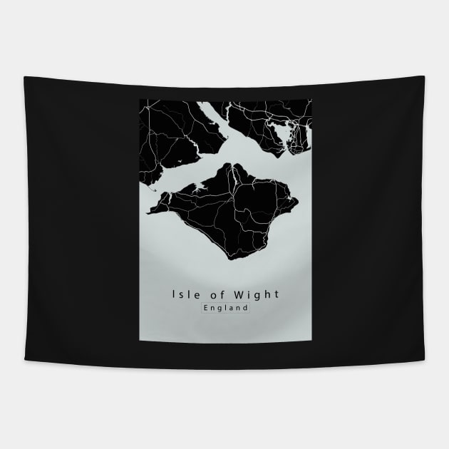 Isle of Wight England Island Map dark Tapestry by Robin-Niemczyk