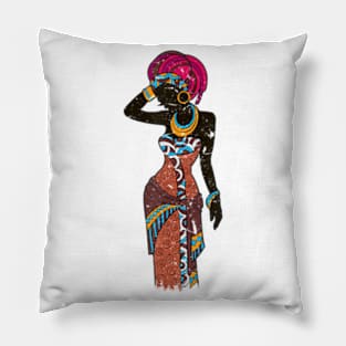 Afro Black Women Head Wrap Dashiki Style Pillow