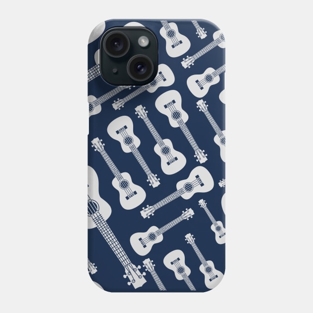 Ukulele Seamless Pattern Dark Theme Phone Case by nightsworthy