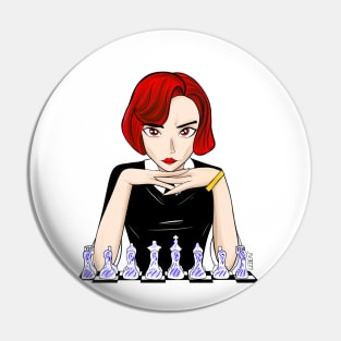 beth the chess champion in cartoon arts Pin