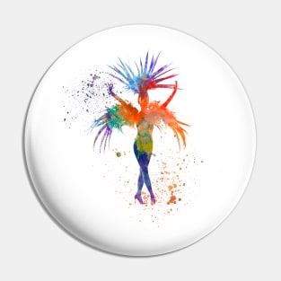 Watercolor cabaret carnival dancer Pin