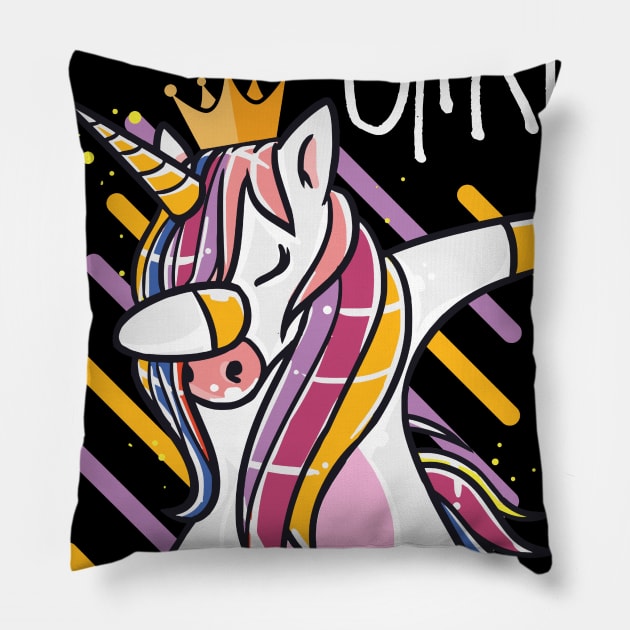 Unicorn Birthday Girl Gift Pillow by Pummli