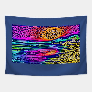 Crazy California Sunset Semi-Abstract Artwork Tapestry