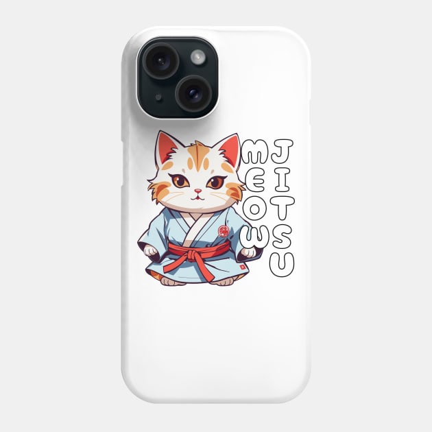 Meow-Jitsu Jiu Jitsu Cat Phone Case by ElCrocodel