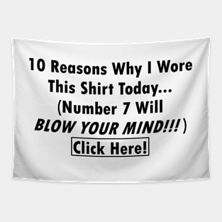 Viral Shirt - Click Here! dark text Tapestry