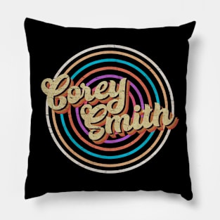 vintage circle line color Corey Smith Pillow